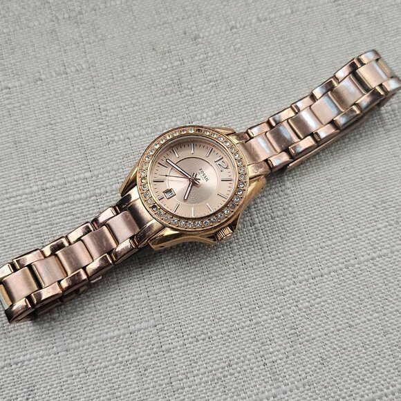 Fossil Women Watch Riley Mini Rose Gold Crystals ES2889 Ladies Wristwatch - Picture 11 of 14